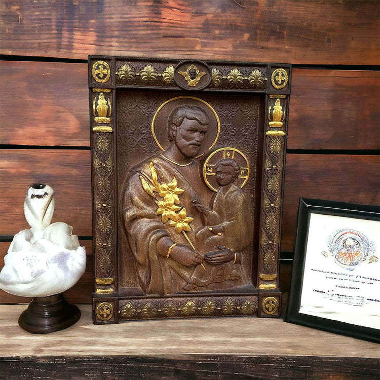 Saint Joseph Wood carving - Kozak Work Shop