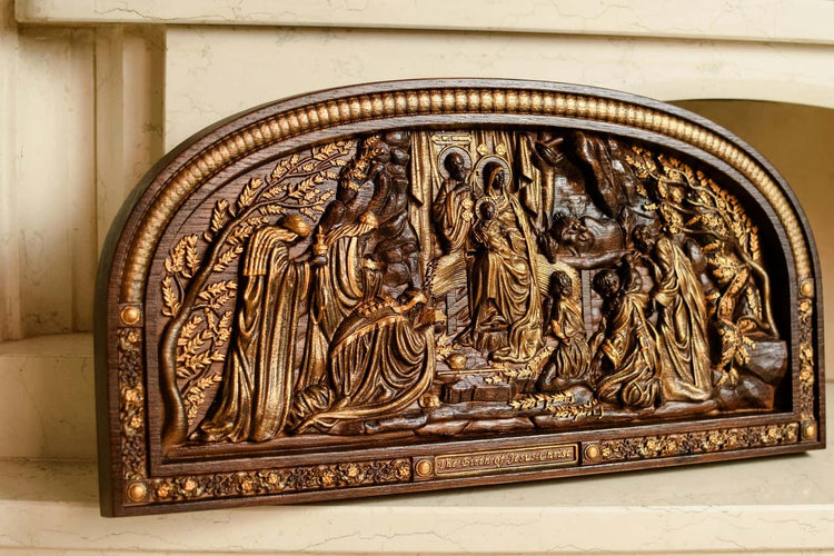 Nativity Birth of Christ Wooden Sculpture - Kozak Work Shop