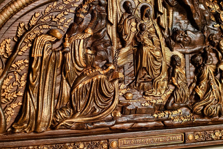 Nativity Birth of Christ Wooden Sculpture - Kozak Work Shop