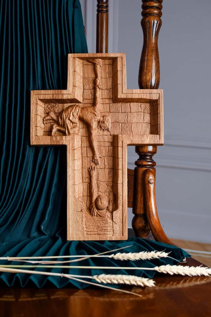 Savior Jesus Wooden Cross - Kozak Work Shop