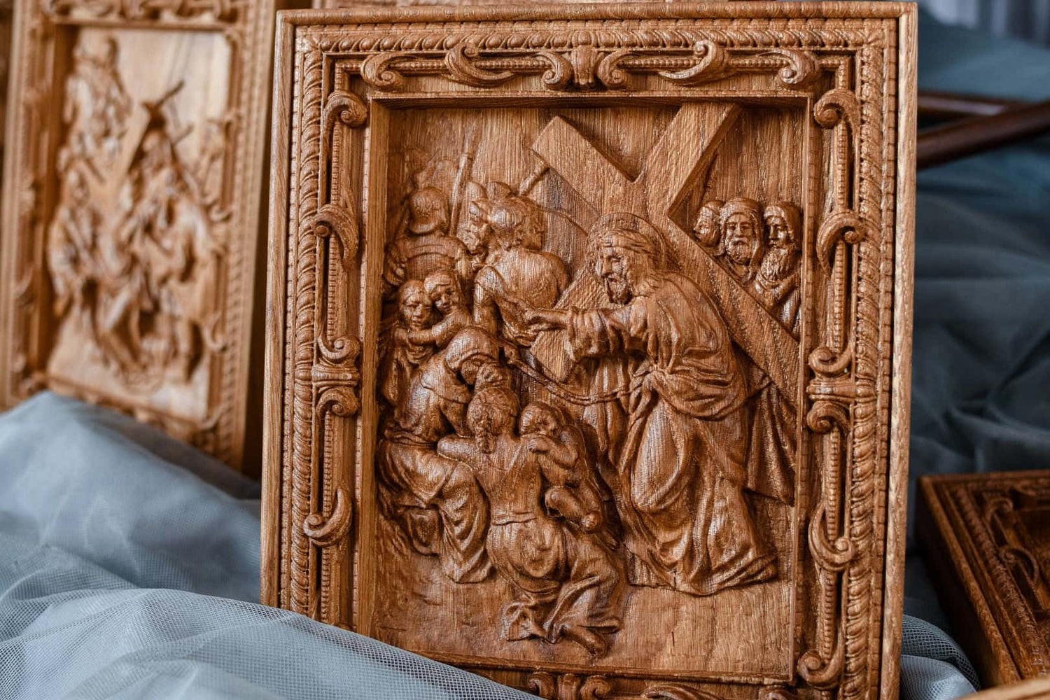 A Set of fourteen Stations of the Cross - Kozak Work Shop