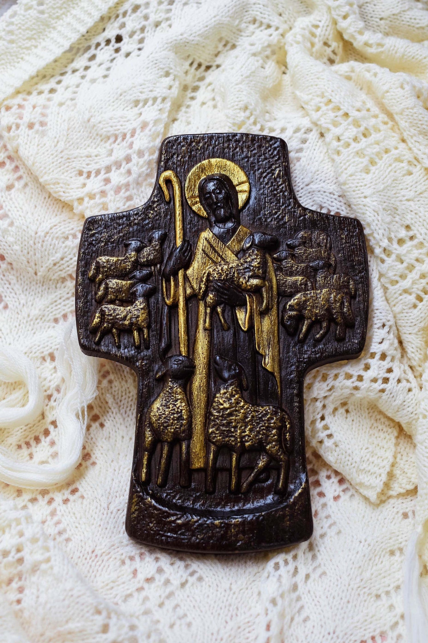 Good Shepherd with sheeps - Kozak Work Shop