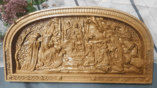 Nativity Birth of Christ Wooden Sculpture - Kozak Work Shop