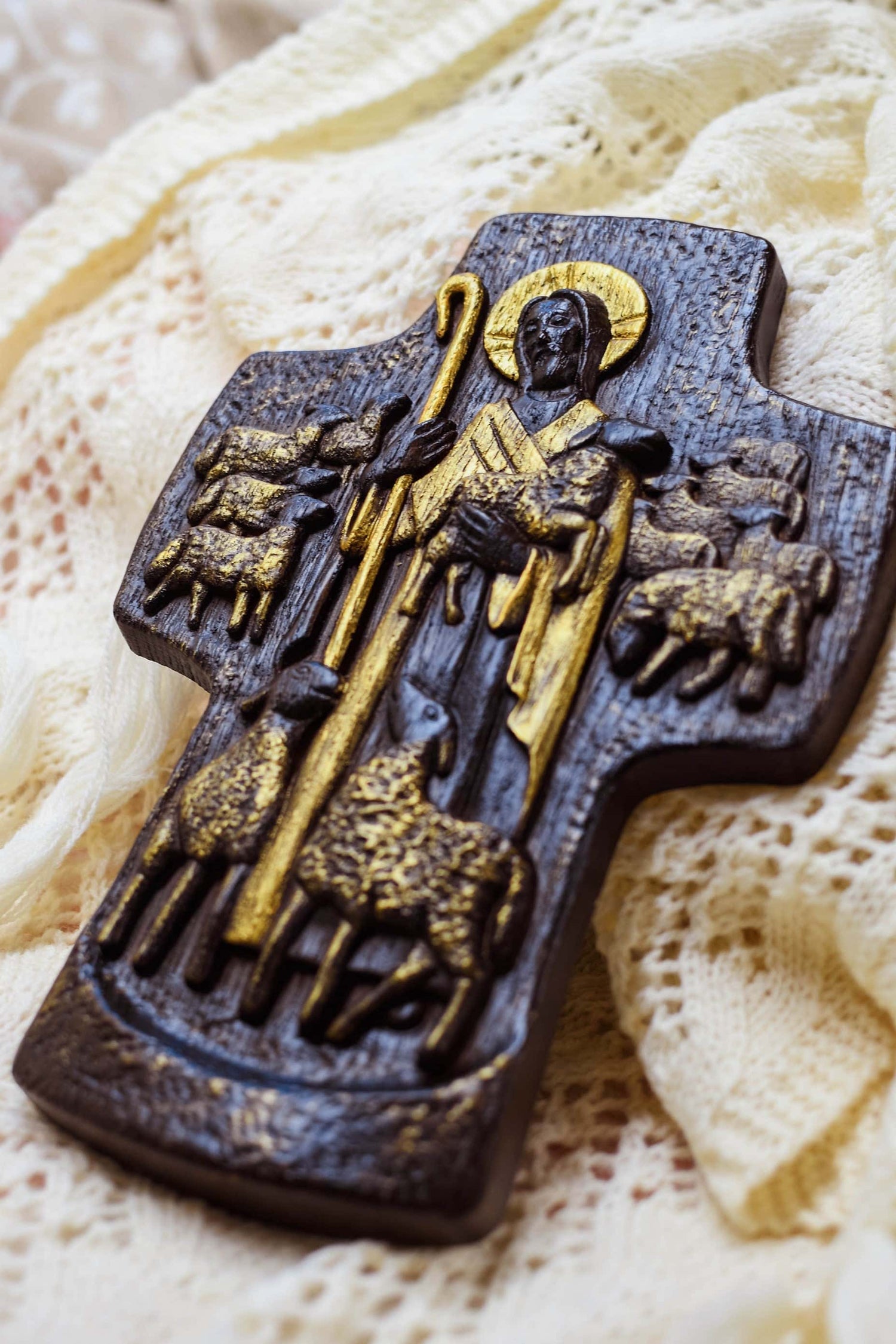 Good Shepherd with sheeps - Kozak Work Shop