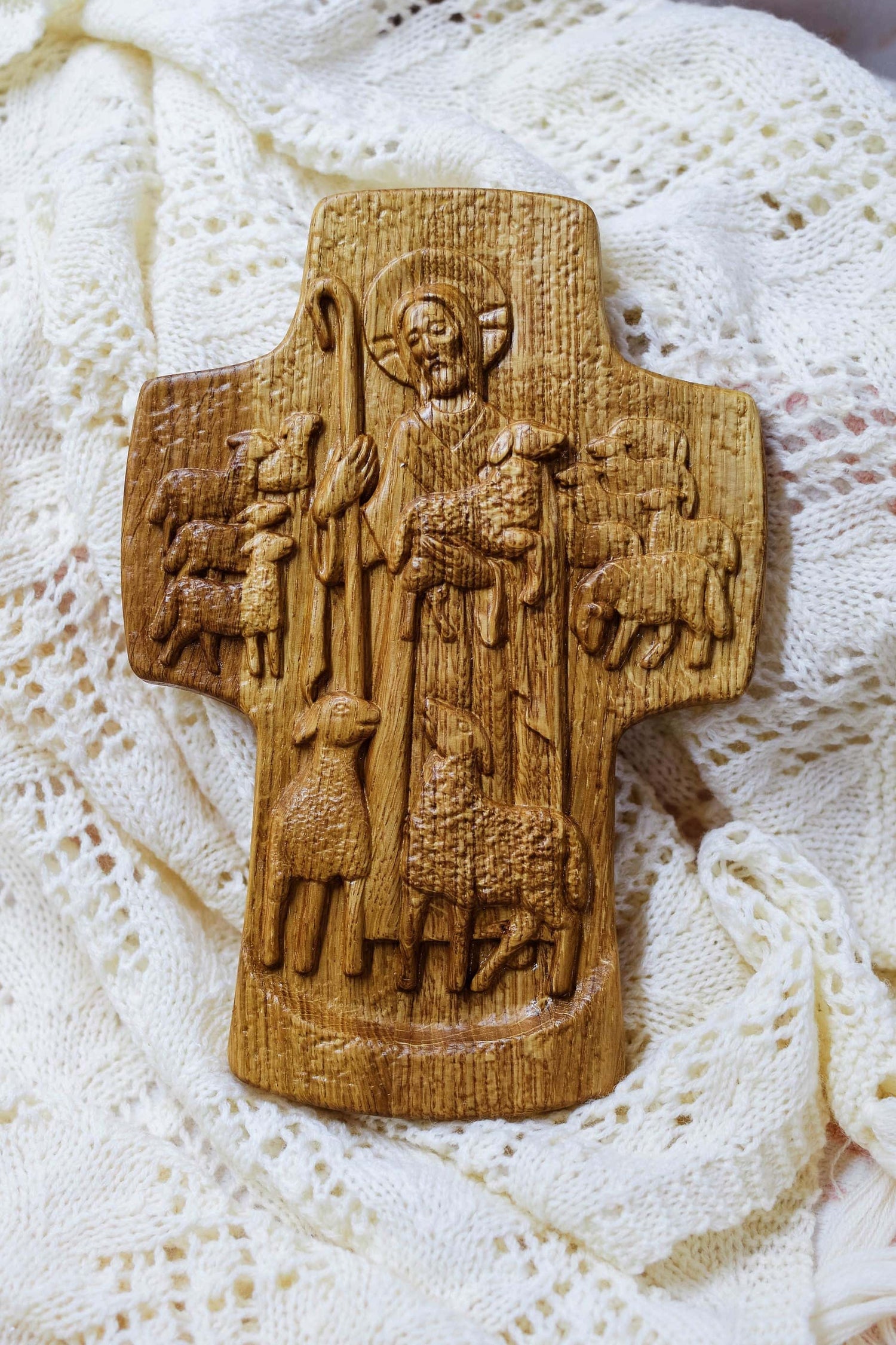 Good Shepherd with sheeps - Kozak Work Shop
