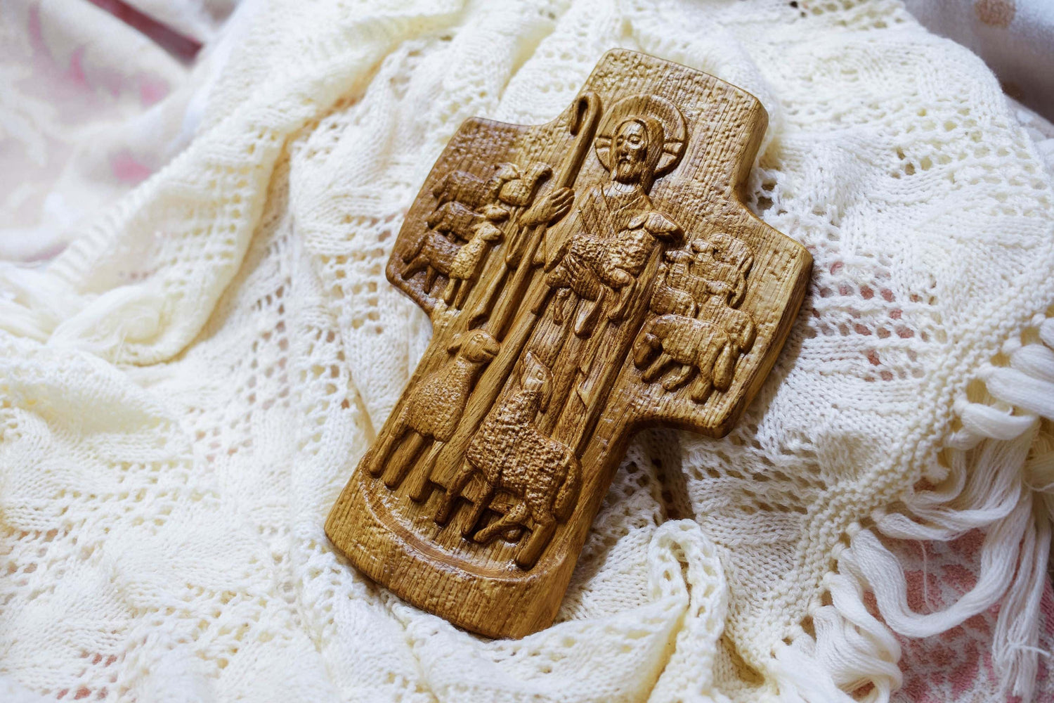 Good Shepherd with sheeps - Kozak Work Shop