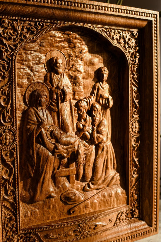Nativity Wooden Carved Sculpture