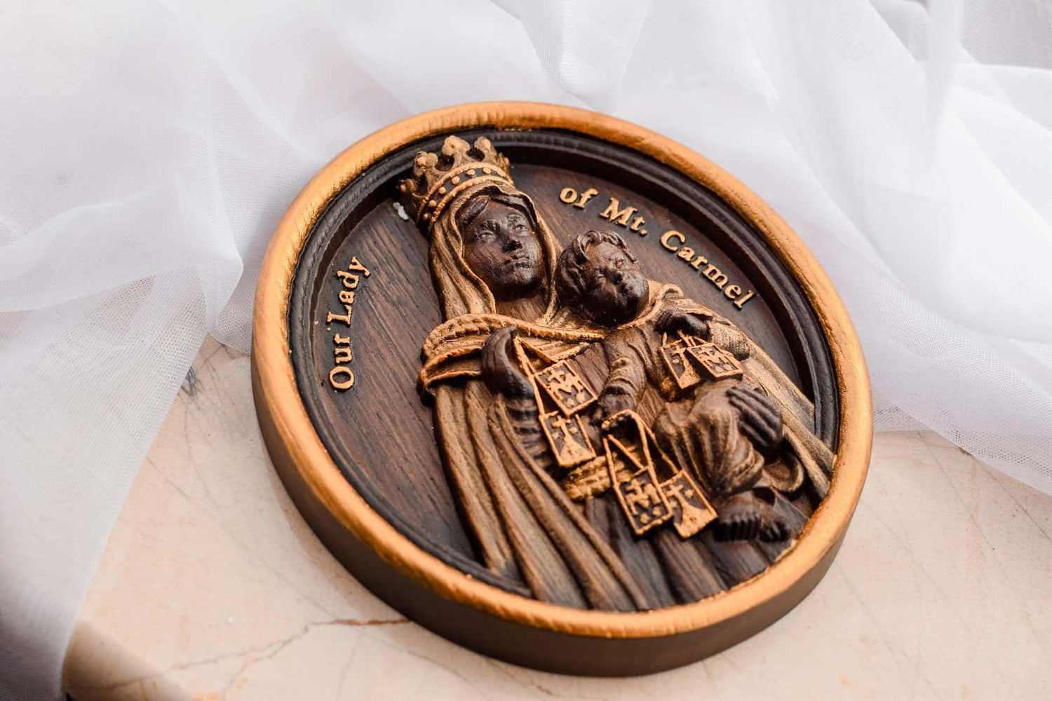 Virgen del Carmen with plain frame - Kozak Work Shop