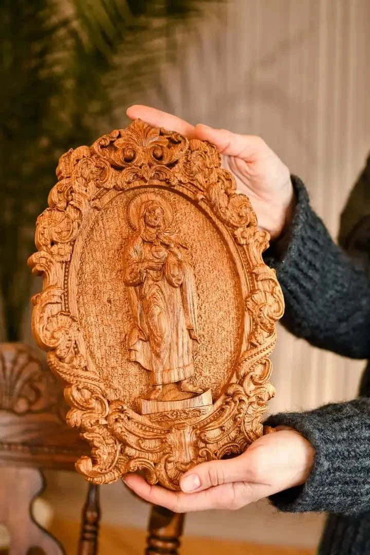 Immaculate Heart of Mary Wooden Icon High - Kozak Work Shop