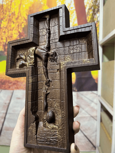 Savior Jesus Wooden Cross - Kozak Work Shop