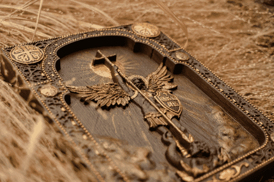 Archangel Michael with the Wings Wooden 3D carved icon - Kozak Work Shop