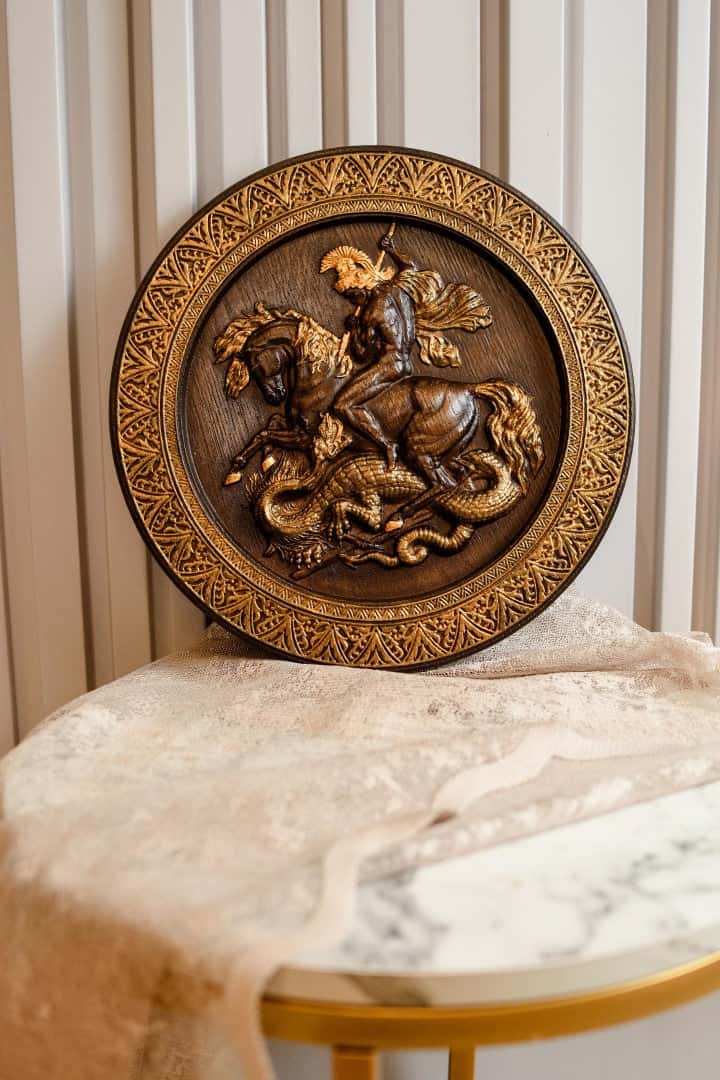 Saint George and the Dragon round - Kozak Work Shop