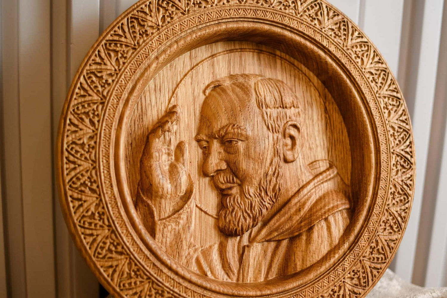 Padre Pio Wooden Sculpure - Kozak Work Shop