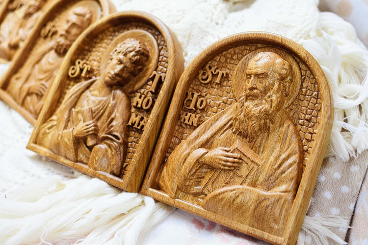 Handcarved Set of 12 Apostles – Catholic Wood Art & Christian Gift - Kozak Work Shop