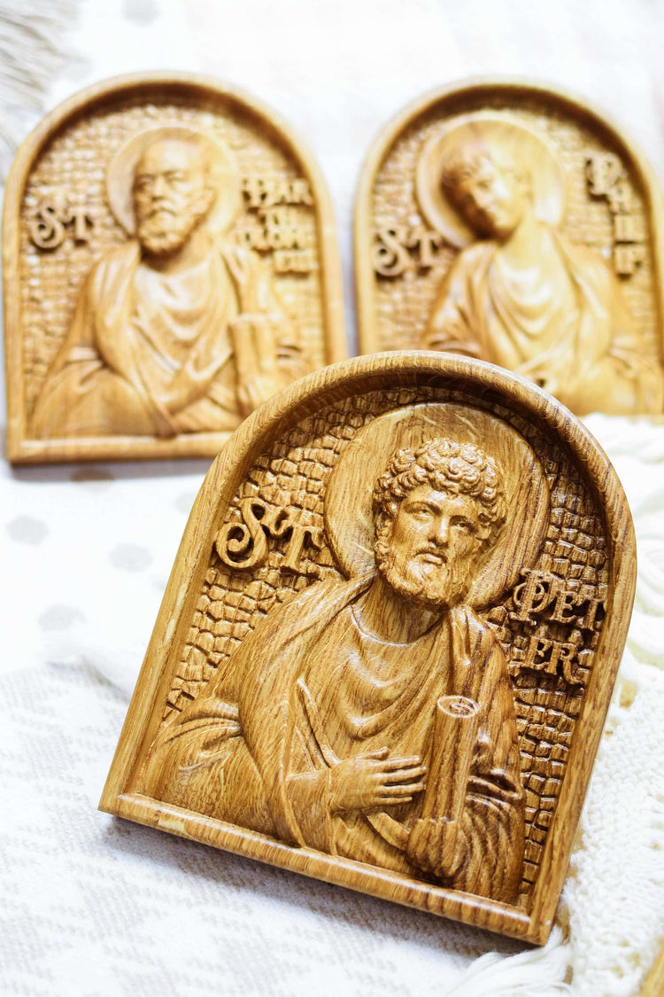 Handcarved Set of 12 Apostles – Catholic Wood Art & Christian Gift - Kozak Work Shop
