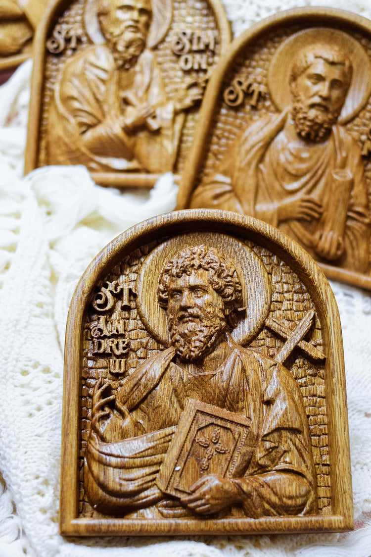 Handcarved Set of 12 Apostles – Catholic Wood Art & Christian Gift - Kozak Work Shop