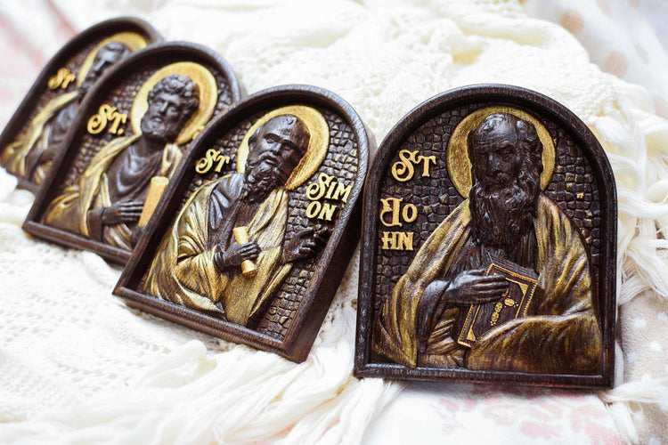 Handcarved Set of 12 Apostles – Catholic Wood Art & Christian Gift - Kozak Work Shop
