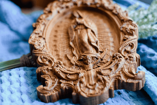 Our Lady of Guadalupe Wood Carving - Kozak Work Shop