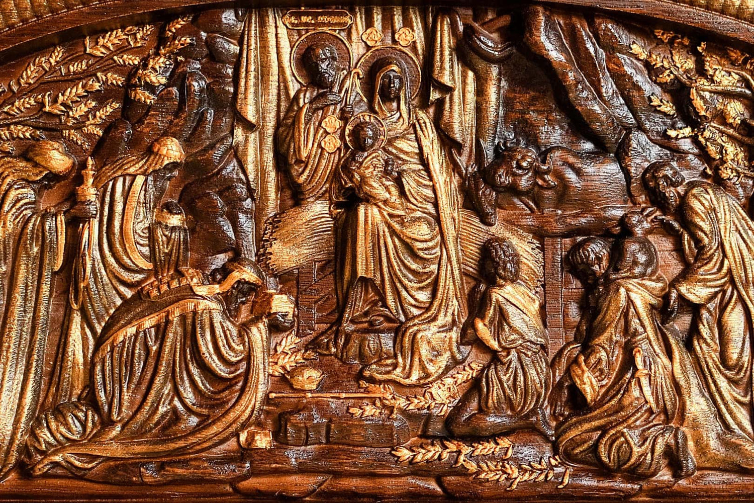 Nativity Birth of Christ Wooden Sculpture - Kozak Work Shop