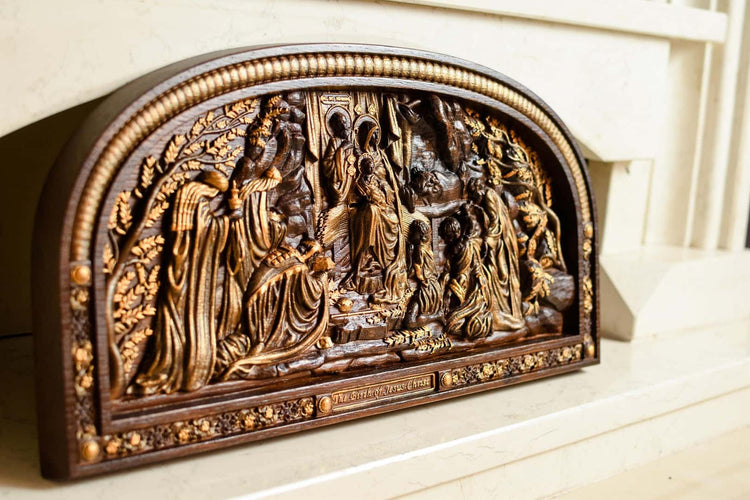 Nativity Birth of Christ Wooden Sculpture - Kozak Work Shop