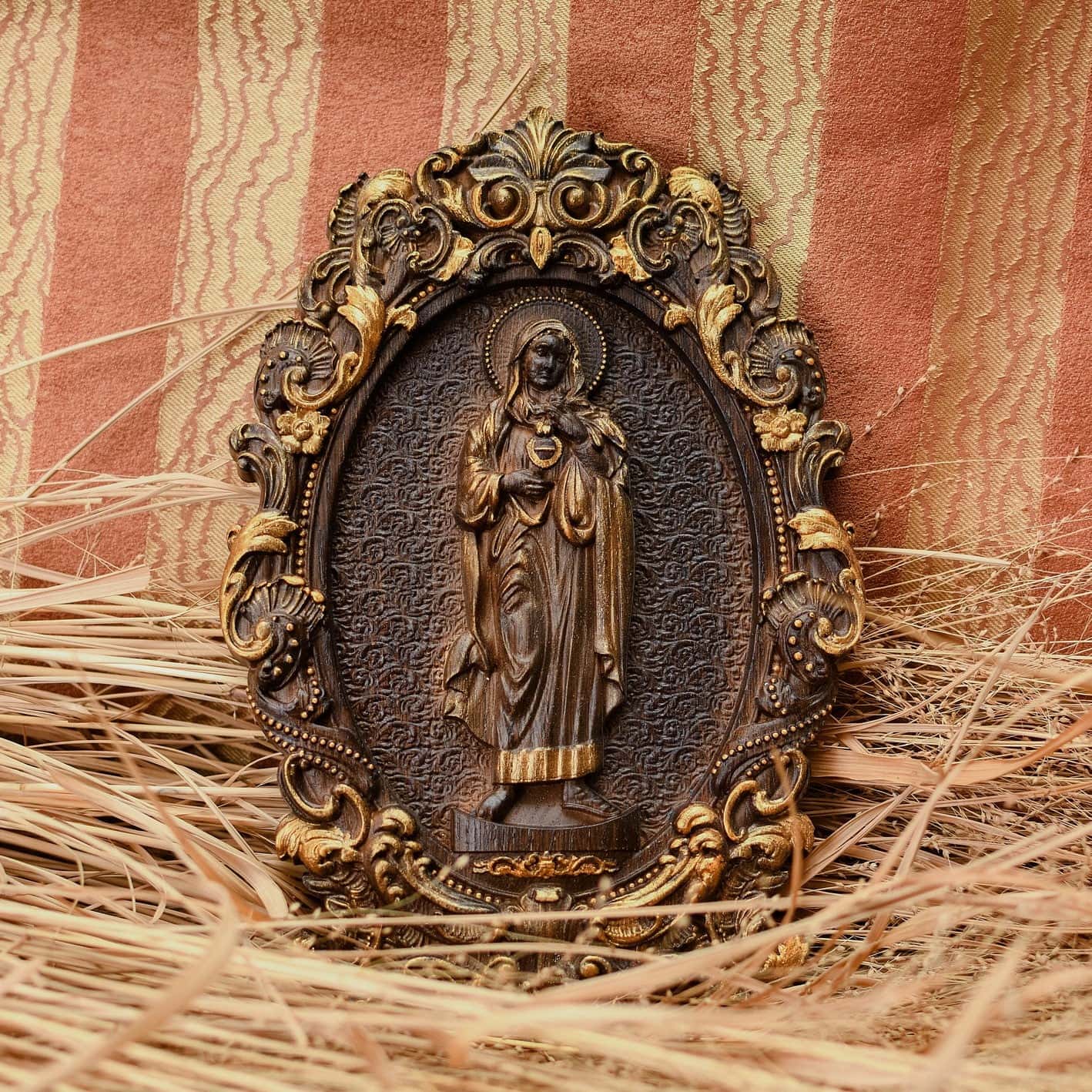 Immaculate Heart of Mary Wooden Icon High - Kozak Work Shop