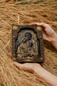 Holy Familly Wooden Carved Byzantine Image