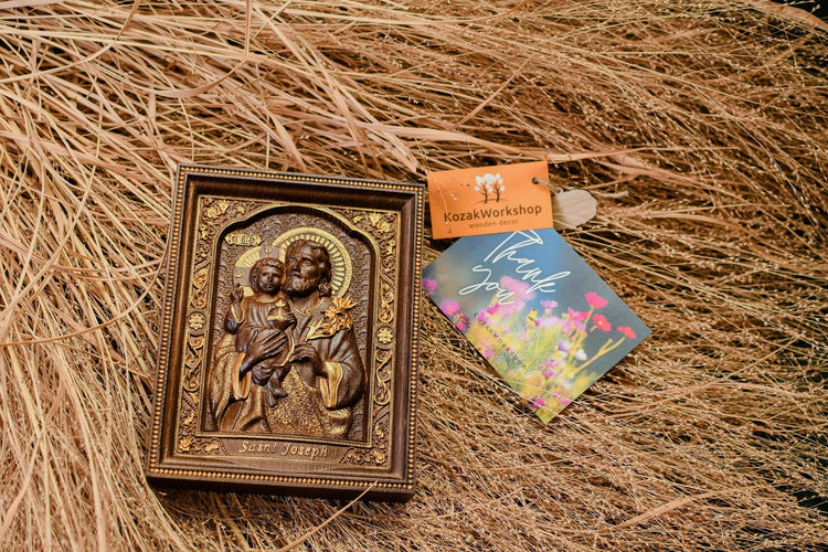 Saint Joseph with Baby Jesus Modern - Kozak Work Shop