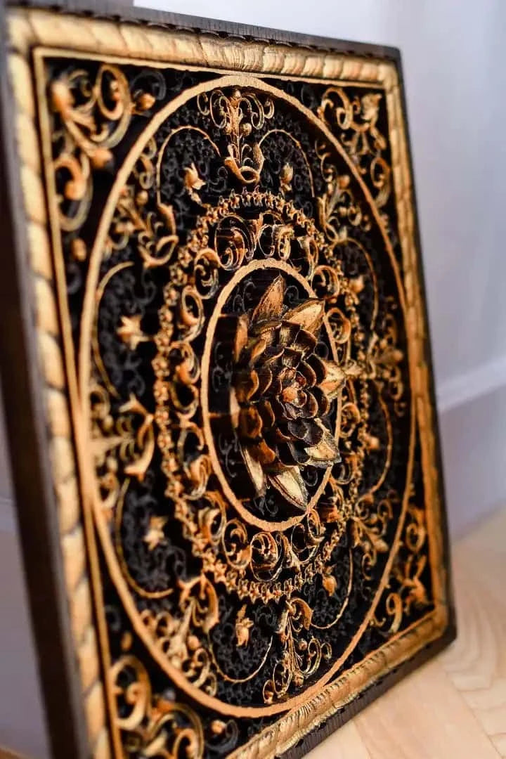 Mandala Squared Wooden Wall Sculpture - Kozak Work Shop