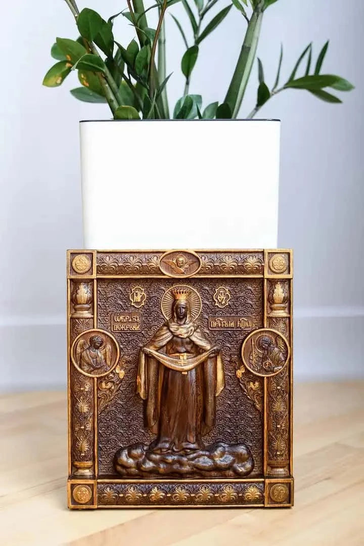 Catholic art Virgin Mary of Pokrov - Kozak Work Shop