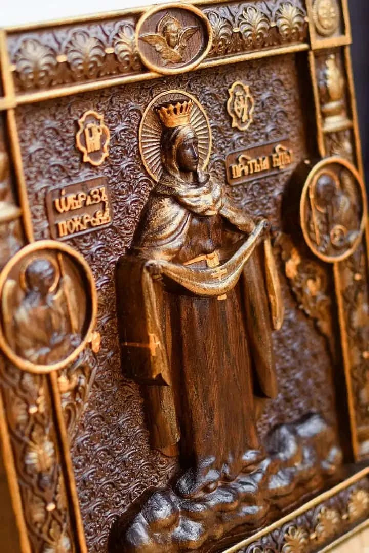 Catholic art Virgin Mary of Pokrov - Kozak Work Shop