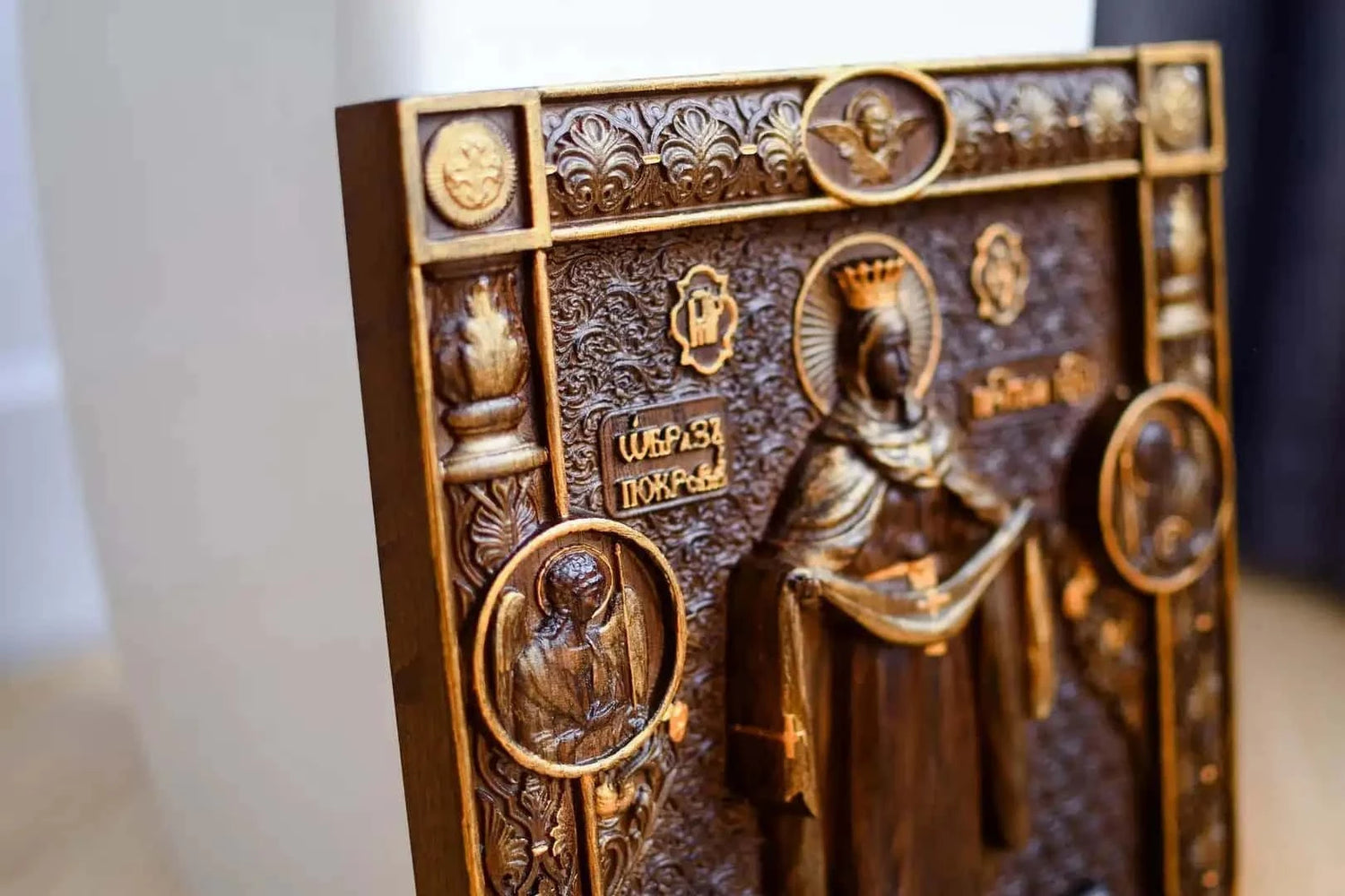 Catholic art Virgin Mary of Pokrov - Kozak Work Shop