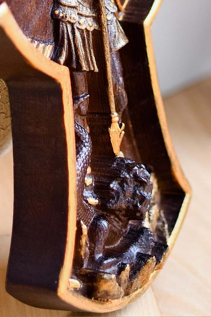 Archangel Michael wooden 3D sculpture - Kozak Work Shop