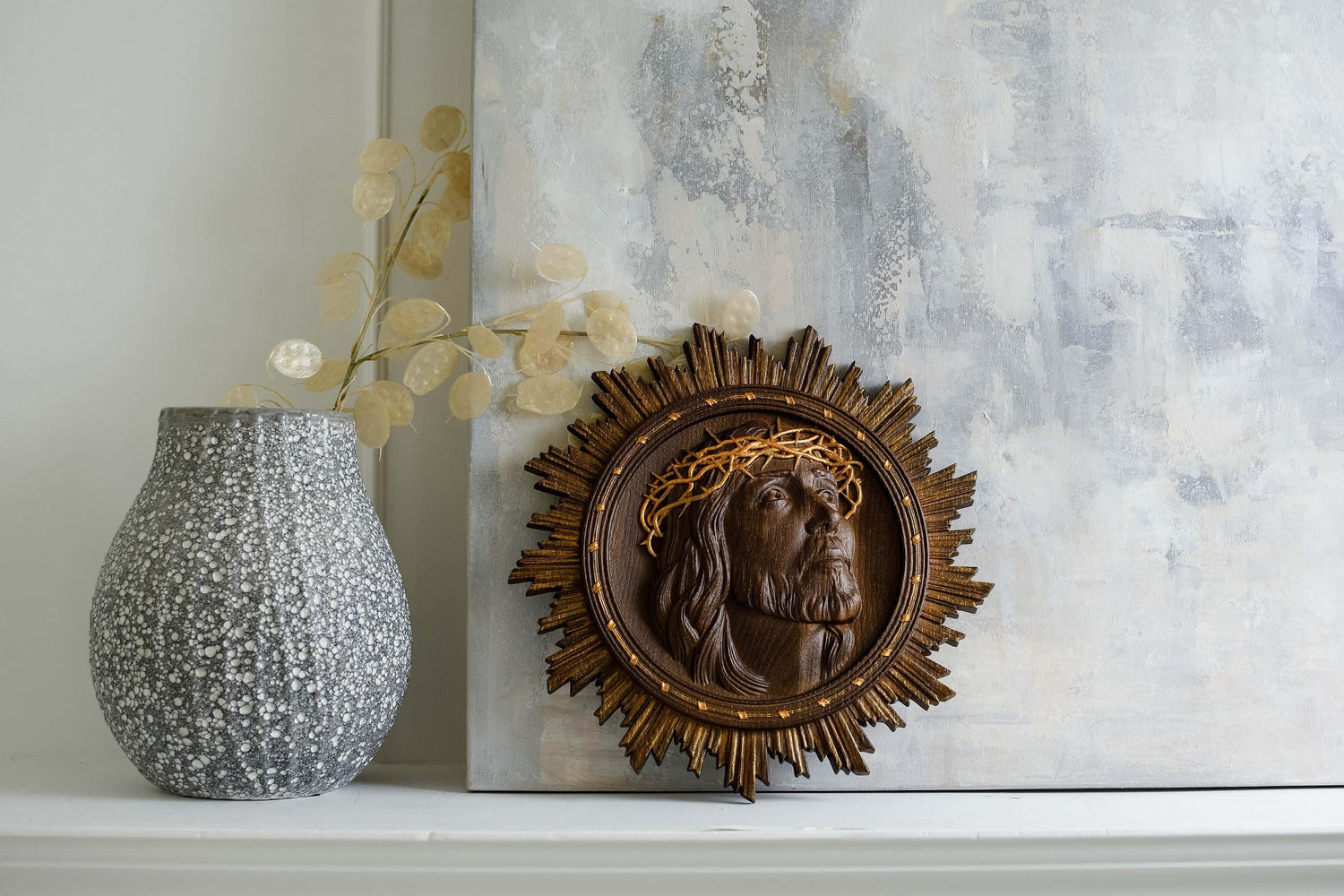 Jesus Christ Wearing Crown of Thorns Sculpture - Kozak Work Shop