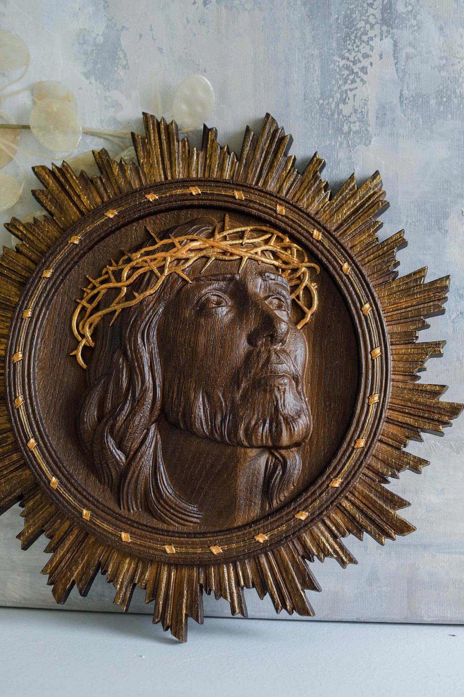 Jesus Christ Wearing Crown of Thorns Sculpture - Kozak Work Shop