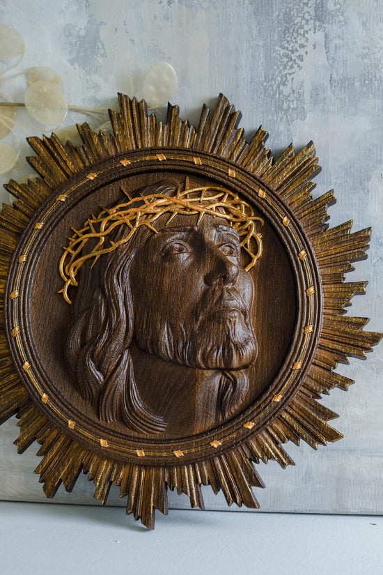 Jesus Christ Wearing Crown of Thorns Sculpture