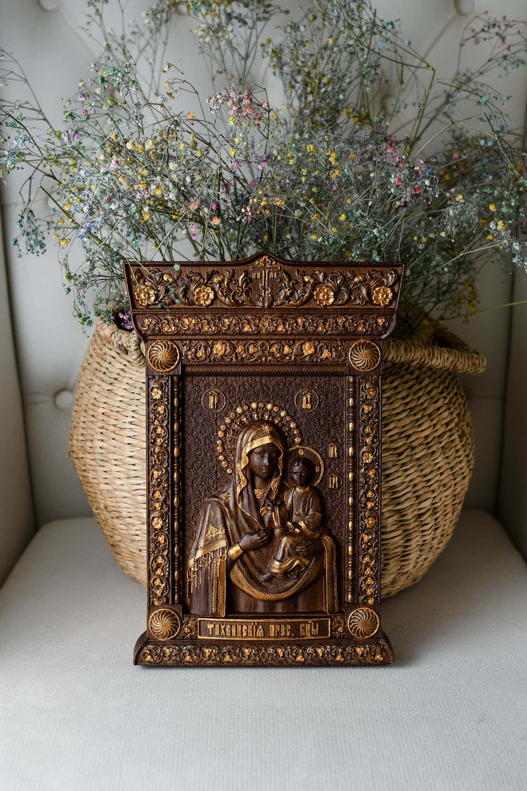 Blessed Virgin Mary Tyhvynska Orthodox Image - Kozak Work Shop