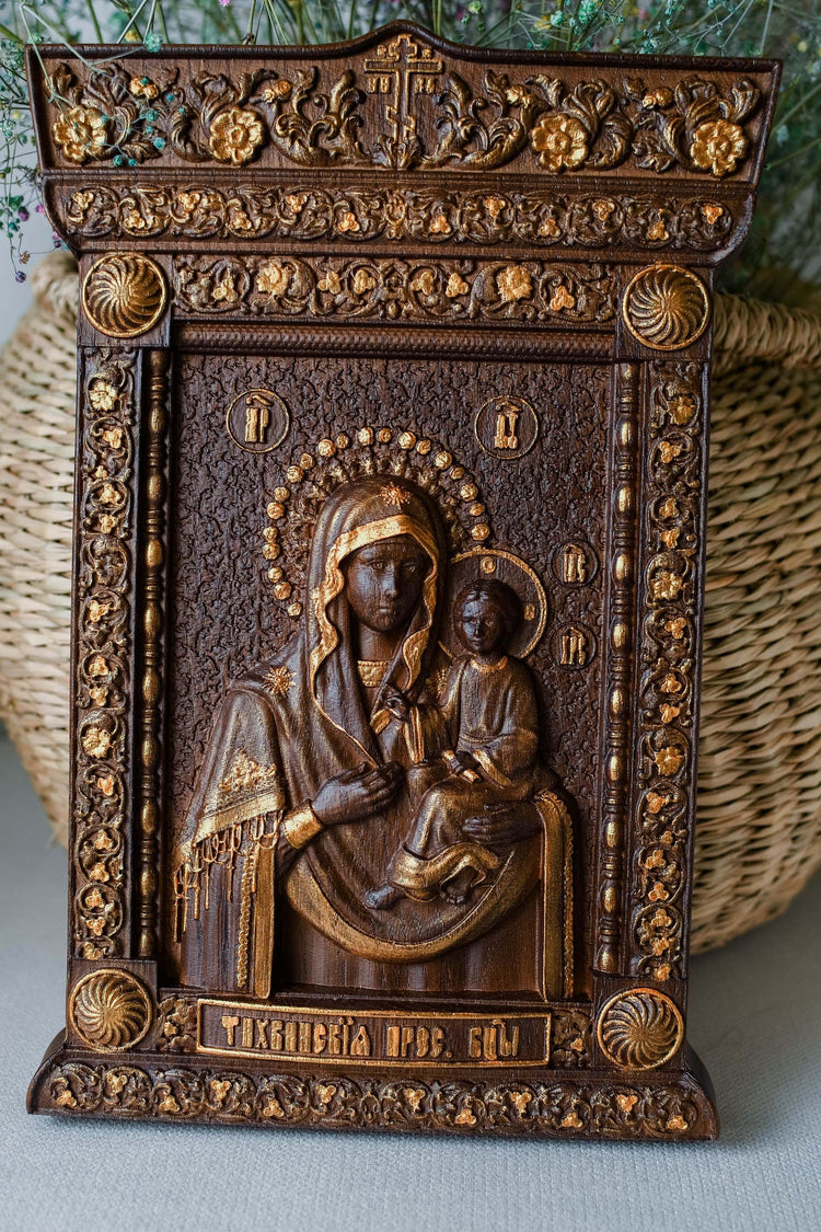 Blessed Virgin Mary Tyhvynska Orthodox Image - Kozak Work Shop