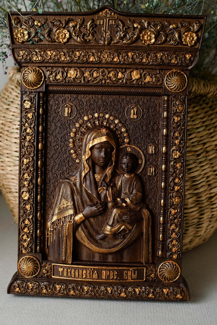 Blessed Virgin Mary Tyhvynska Orthodox Image - Kozak Work Shop