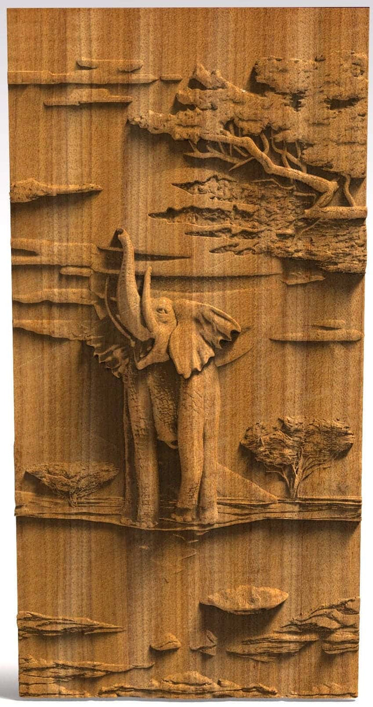 Elephants family a Wooden Set of 5 pieces 52