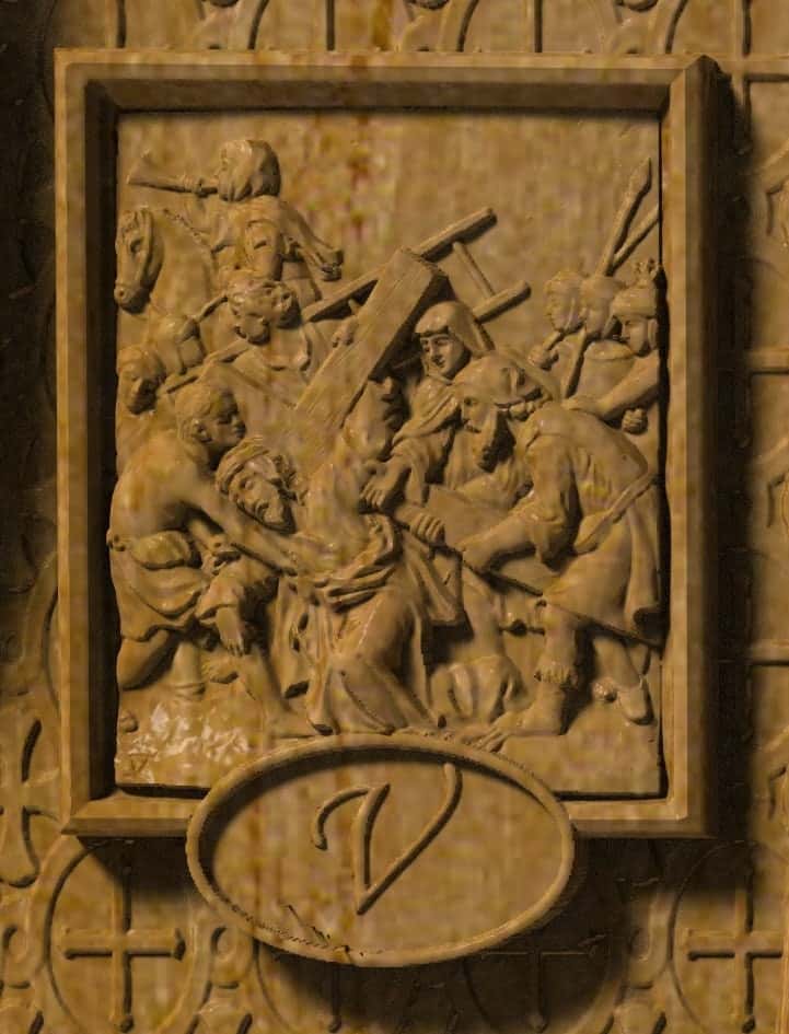 Resurrection of Christ with 14 Stations Religious bas relief 330