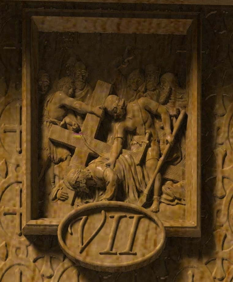 Resurrection of Christ with 14 Stations Religious bas relief 330