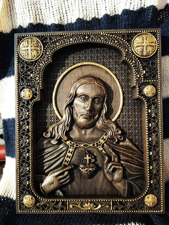 Sacred Heart of Jesus Wooden icon Classical 142