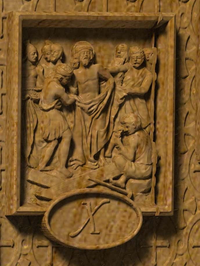 Resurrection of Christ with 14 Stations Religious bas relief 330