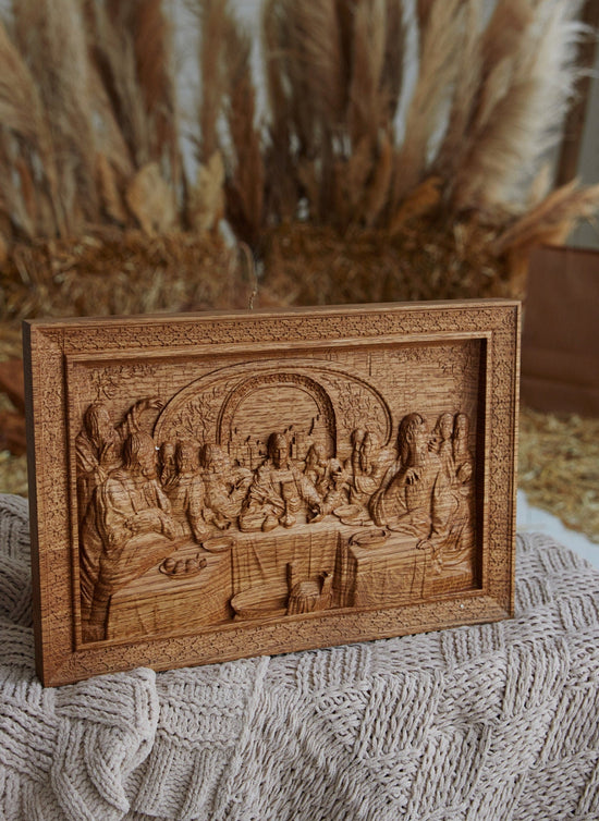 The Last Supper Wooden Plaque with Classical Frame 254