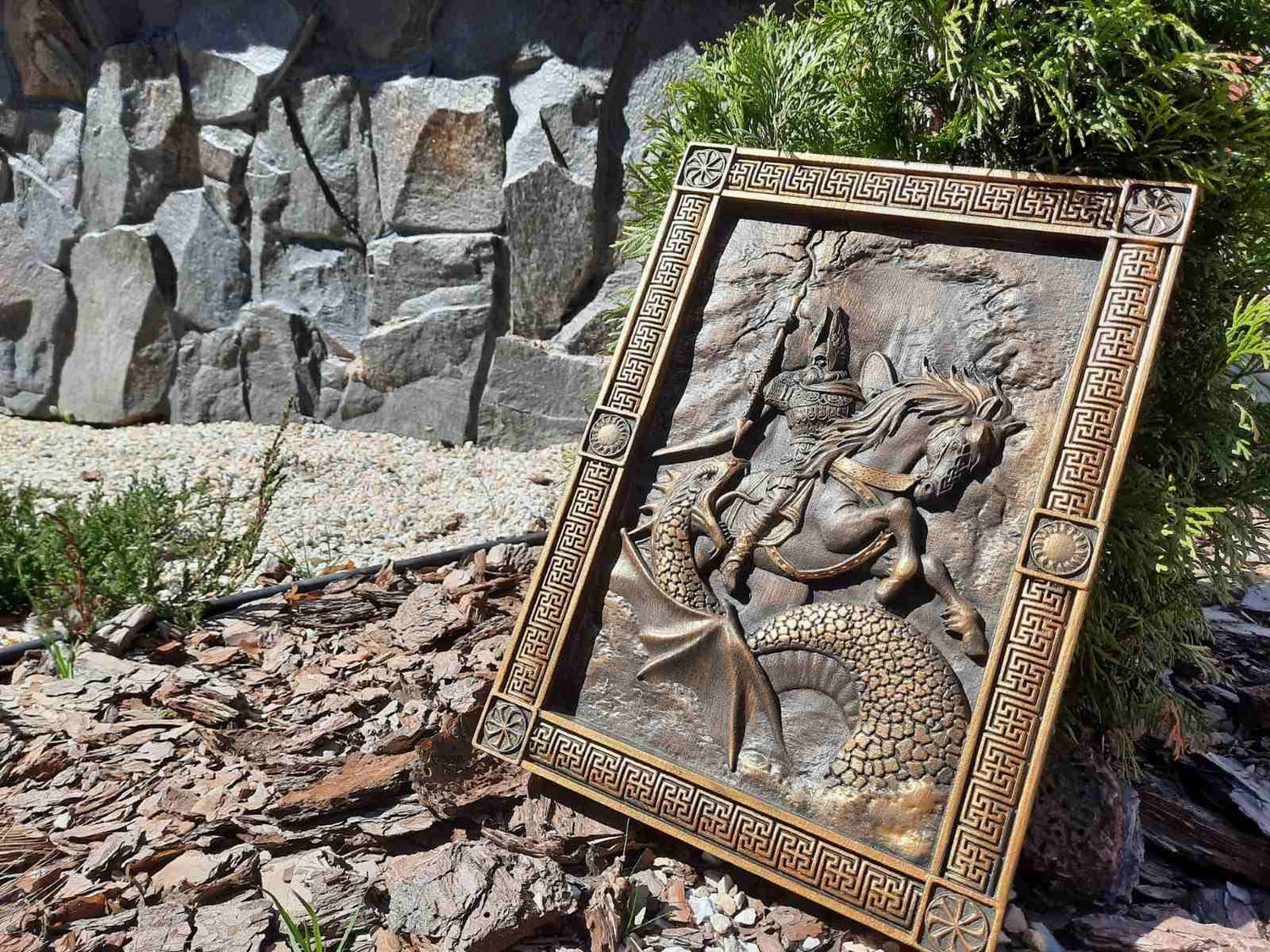 Odin Skandinavian God Wooden Carved Wall Picture 63