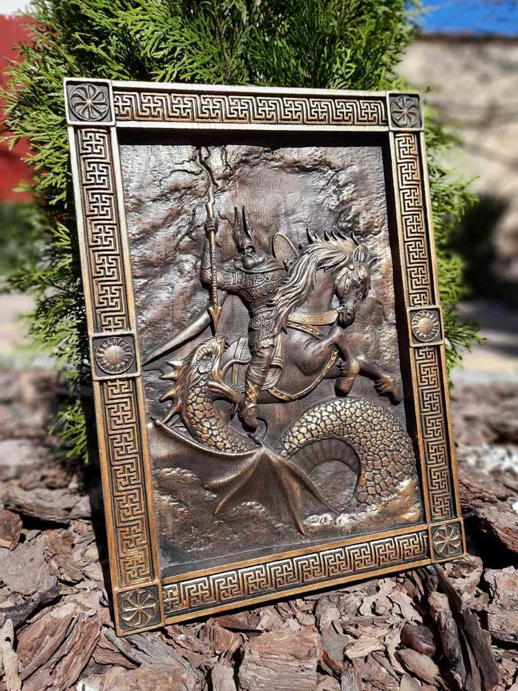 Odin Skandinavian God Wooden Carved Wall Picture 63
