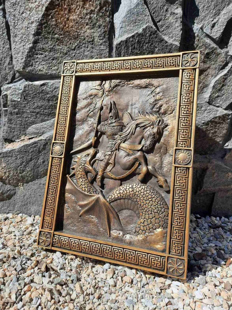 Odin Skandinavian God Wooden Carved Wall Picture 63