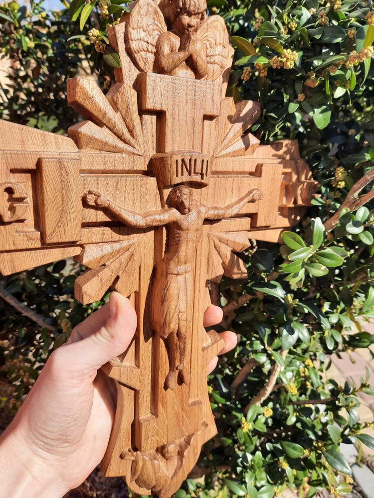 Wall Wooden Carved Jesus Crucifix 19