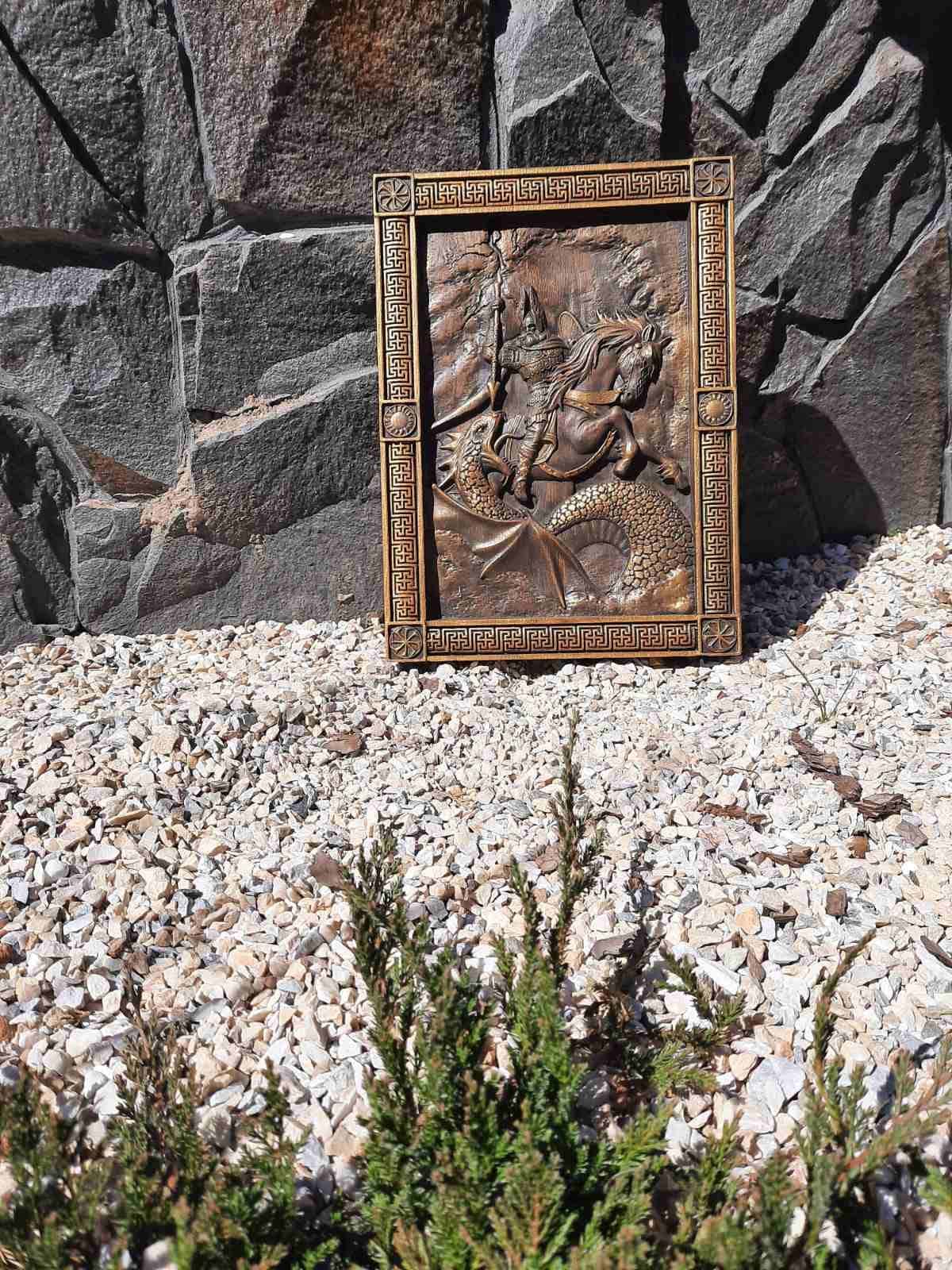 Odin Skandinavian God Wooden Carved Wall Picture 63