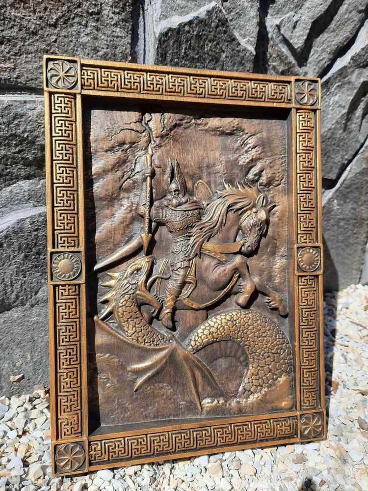 Odin Skandinavian God Wooden Carved Wall Picture 63